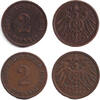 Deutsches Kaiserreich 2 Pfennig 1904 Lot: DEUTSCHES REICH 2x 2 Pf. (J.11... 8.50 £  +  8.58 £ shipping
