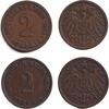 Deutsches Kaiserreich 2 Pfennig 1904-1910 Lot: DEUTSCHES REICH 2x 2 Pf. ... 8.50 £  +  8.58 £ shipping