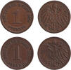 Deutsches Kaiserreich 1 Pfennig 1890-1896 Lot: DEUTSCHES REICH 2x 1 Pf. ... 11.10 £  +  8.58 £ shipping