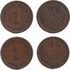 Deutsches Kaiserreich 1 Pfennig 1895-1898 Lot: DEUTSCHES REICH 2x 1 Pf. ... 8.50 £  +  8.58 £ shipping