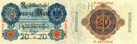Banknoten 20 Mark 1914 20 MARK 1914 Ro.47b I I 12.83 £  +  8.58 £ shipping