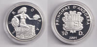 Andorra 10 Diners ANDORRA 10 Diners 1998 (#150) SILBER PP -