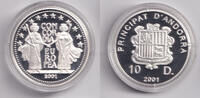 Andorra 10 Diners ANDORRA 10 Diners 2001 (#173) SILBER PP -