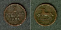Altdeutschland 1 Pfenning Braunschweig 1 Pfennig 1855 B ss selten! -