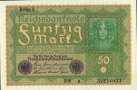 Banknoten 50 Mark 50 MARK 1919 Ro.62a I -