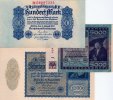 Banknoten 100 Mark Lot: Deutsche Reichsbank 3x 100 5000 10000 Mark 1922 -