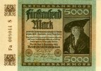 Banknoten 5000 Mark 5000 MARK 1922 Ro.80f I selten -