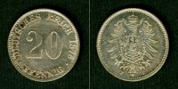 Deutsches Kaiserreich 20 Pfennige DEUTSCHES REICH 20 Pfennig 1876 F f.vz -