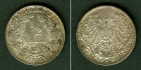 Deutsches Kaiserreich 1/2 Mark Deutsches Reich 1913 D (J.16) vz-st -