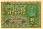 Banknoten 50 Mark 50 MARK 1919 Ro.62d I -
