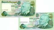 Banknoten 20 Escudos Lot: PORTUGAL 2x Banknote  1978 I  8.50 £ incl. VAT., +  7.72 £ shipping