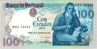 Banknoten 100 Escudos PORTUGAL  1981 #178b I  12.84 £ Tax included +  7.72 £ shipping