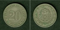 Deutsches Kaiserreich 20 Pfennige DEUTSCHES REICH 20 Pfennig 1887 A ss-vz -