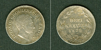 Altdeutschland Baden 3 Kreuzer 1829 ss-vz -