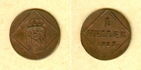 Altdeutschland 1 Heller Bayern 1825 f.vz -