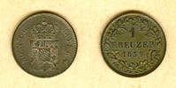 Altdeutschland 1 Kreuzer Bayern 1839 vz-st -