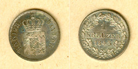Altdeutschland 1 Kreuzer Bayern 1843 vz-st -