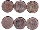Deutsches Kaiserreich 10 Pfennig Lot: DEUTSCHES REICH 3x 10 Pf. (J.4) 1873 C F G s -