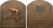 BELGIEN Bronzeplakette 1919 (v. Devreese) Vorzüglich + 69.36 £  +  8.67 £ shipping