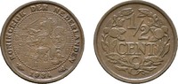 NIEDERLANDE Ku.-1/2 Cent Wilhelmina, 1890-1948. -