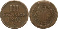 Sachsen-Albertinische Linie 3 Pfennig Friedrich August III. 1763-1806. -