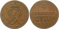 Braunschweig-Calenberg-Hannover Cu 4 Pfennig Georg III. 1760-1820. -