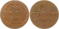 Braunschweig-Calenberg-Hannover Cu 2 Pfennig Wilhelm IV. 1830-1837. -