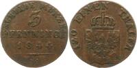 Brandenburg-Preußen Cu 3 Pfennig Friedrich Wilhelm IV. 1840-1861. -