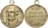 Reformation Tragbare Weißmetallmedaille 1 400. Geburtstag von Martin Luther 1883. Selten. Originalhenkel. AU