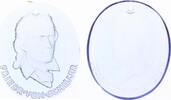Personenmedaillen Spendenabzeichen des WHW. Glasmedaillon Schiller, Friedrich von *1759 Marbach/Württemberg, +1805 Weimar, deutscher Dichter und Arzt. -