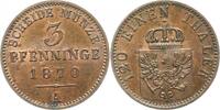 Brandenburg-Preußen 3 Pfennig Wilhelm I. 1861-1888. -
