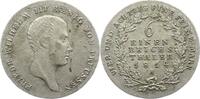 Brandenburg-Preußen Friedrich Wilhelm III. 1797-1840. 1/6 Taler 1814  A Sehr schön - vorzüglich
