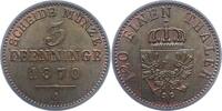 Brandenburg-Preußen 3 Pfennig Wilhelm I. 1861-1888. -