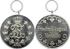 Sachsen-Albertinische Linie Tragbare Silbermedaille Friedrich August III. 1904-1918. -
