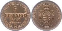 Sachsen-Albertinische Linie 5 Pfennig Johann 1854-1873. -
