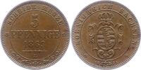Sachsen-Albertinische Linie 5 Pfennig Johann 1854-1873. -