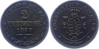 Sachsen-Albertinische Linie 2 Pfennig Johann 1854-1873. -