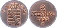 Sachsen-Albertinische Linie 2 Pfennig Johann 1854-1873. -