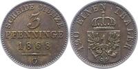 Brandenburg-Preußen 3 Pfennig Wilhelm I. 1861-1888. -
