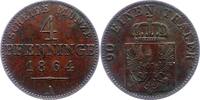 Brandenburg-Preußen 4 Pfennig Wilhelm I. 1861-1888. -