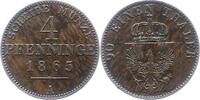 Brandenburg-Preußen 4 Pfennig Wilhelm I. 1861-1888. -