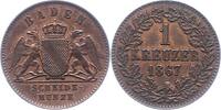 Baden-Durlach Kreuzer Friedrich I. 1852-1907. -