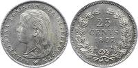 Niederlande-Königreich 25 Cent Wilhelmina I. 1890-1948. -