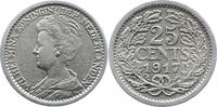 Niederlande-Königreich 25 Cent Wilhelmina I. 1890-1948. -