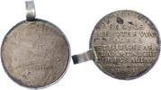 Frankreich-Straßburg, Stadt Kometentaler. Silbermedaille 1681 Am alten Henkel. VF