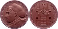 Reformation Erfurt. Große Braune Porzellanmedaille 1 500. Geburtstag von Martin Luther 1983. EF