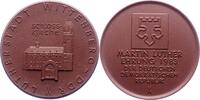 Reformation Große Braune Porzellanmedaille 1 500. Geburtstag von Martin Luther 1983. EF
