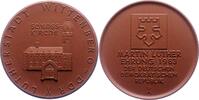 Reformation Große Braune Porzellanmedaille 1 500. Geburtstag von Martin Luther 1983. EF