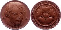 Reformation Braune Porzellanmedaille 500. Geburtstag von Martin Luther 1983. EF