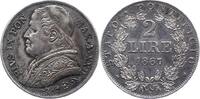 Italien-Kirchenstaat Vatikan 2 Lire Pio IX. 1846-1878. -